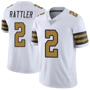 Men's New Orleans Saints #2 Spencer Rattler White 2025 Color Rush Limited Jersey