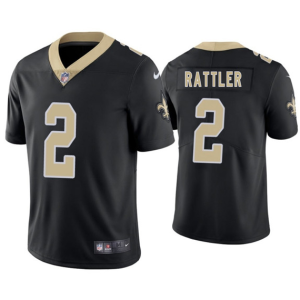 Men's New Orleans Saints #2 Spencer Rattler Black 2025 Vapor Limited Jersey