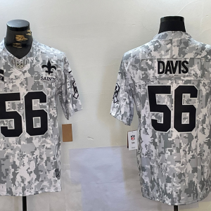 Men's New Orleans Saints #56 Davis Arctic Camo 2024 F.U.S.E. Salute to Service Jersey