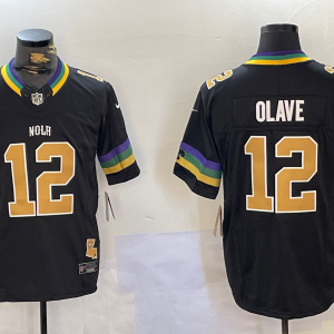 Men's New Orleans Saints #12 Chris Olave Black 2023 F.U.S.E Vapor Untouchable Limited Jersey