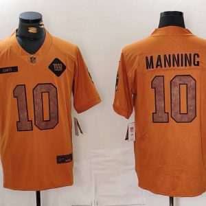 Copy Men's New York Giants #10 Manning 2023 Brown Salute To Service Limited Jersey