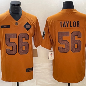 Men's New York Giants #56 Lawrence Taylor 2023 Brown Salute To Service Limited Jersey