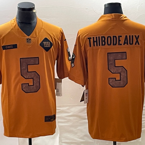 Men's New York Giants #5 Kayvon Thibodeaux 2023 Brown Salute To Service Limited Jersey