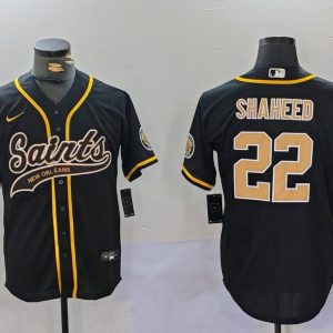 Men's New Orleans Saints #22 Shaheed Black Stitched Baseball Jersey