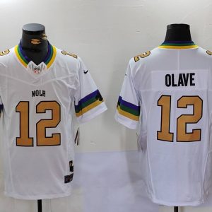 Men's New Orleans Saints #12 Olave White 2023 F.U.S.E Vapor Untouchable Limited Jersey