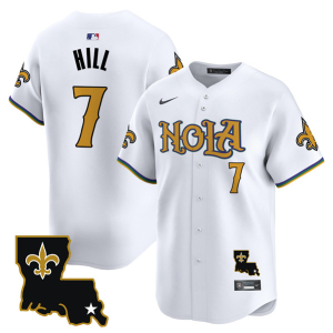 Men's New Orleans Saints #7 Taysom Hill White Baseball Jersey