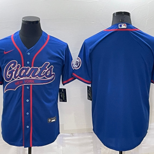 Men's New York Giants Blank Blue Baseball Nike Jersey