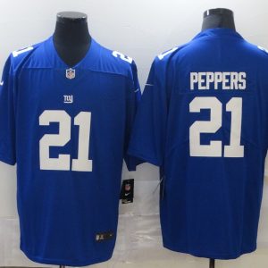 Men's New York Giants #21 Peppers Blue Vapor Untouchable Limited Jersey