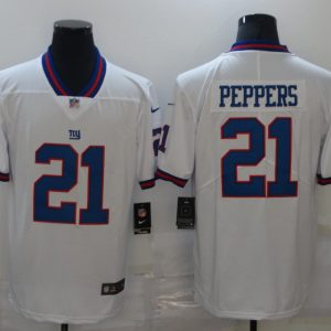 Men's New York Giants #21 Peppers White Color Rush Limited Jersey