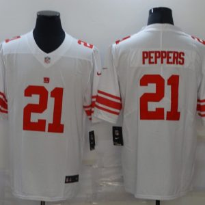 Men's New York Giants #21 Peppers White Vapor Untouchable Limited Jersey