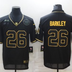 Men's New York Giants #26 Saquon Barkley 2020 Black/Gold Salute To Service Limited Jersey