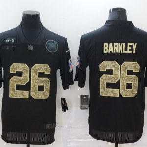 Men's New York Giants #26 Saquon Barkley Black Camo Salute To Service Limited Jersey