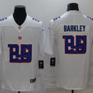 Men's New York Giants #26 Saquon Barkley White Shadow Logo Limited Jersey