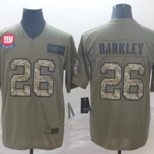 Men's New York Giants #26 Saquon Barkley 2019 Olive/Camo Salute To Service Limited Jersey