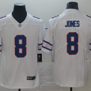Men's New York Giants #8 Daniel Jones White 2019 Team Logo Cool Edition Stitched Jersey