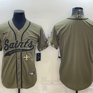 Men's New Orleans Saints Blank 2022 Olive Salute To Service Baseball Nike Jersey