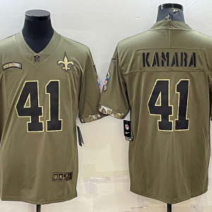 Men's New Orleans Saints #41 Alvin Kamara 2022 Olive Salute To Service Limited Jersey