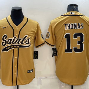 Men's New Orleans Saints #13 Michael Thomas Gold Baseball Nike Jersey