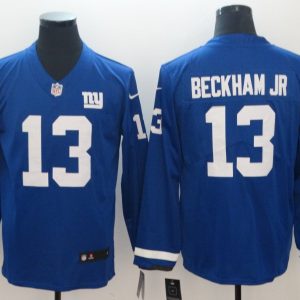 Men's New York Giants 13 Beckham jr Teams Nike Therma Long Sleeve Jersey