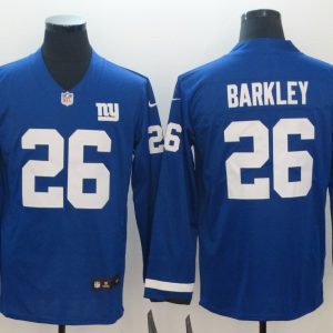 Men's  New York Giants 26 Barkley Teams Nike Therma Long Sleeve Jersey