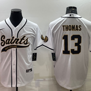 Men's New Orleans Saints #13 Michael Thomas White Baseball Nike Jersey