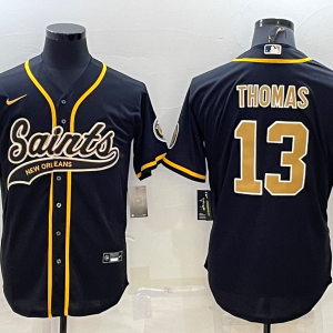 Men's New Orleans Saints #13 Michael Thomas Black Baseball Nike Jersey