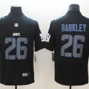 Nike 2018 New York Giants #26 Barkley Fashion Impact Black Color Rush Limited Jersey