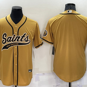 Men's New Orleans Saints Gold Blank Baseball Nike Jersey