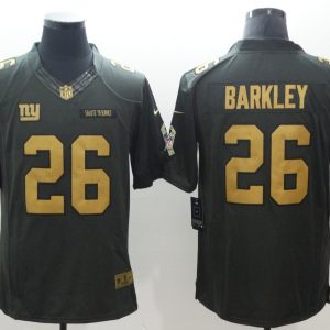 Men's New York Giants #26 Barkley 2018 Gold Salute To Service Stitched NFL Nike Limited Jersey