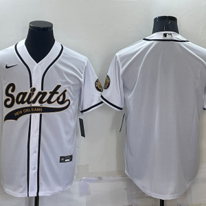 Men's New Orleans Saints White Blank Baseball Nike Jersey