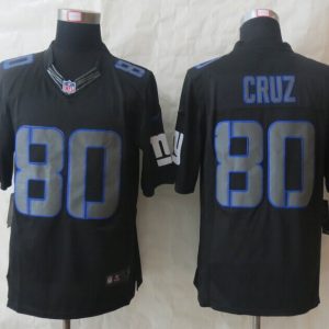 New Nike New York Giants 80 Cruz Impact Limited Black Jerseys