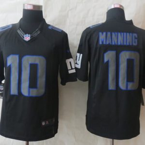 New Nike New York Giants 10 Manning Impact Limited Black Jerseys