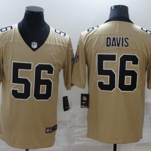 Men's New Orleans Saints #56 Davis Gold Inverted Legend Limited Jersey