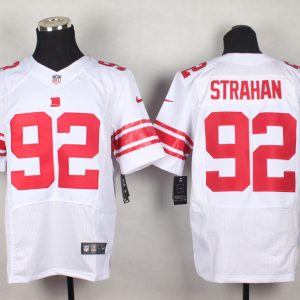 Nike New York Giants #92 Strahan White Elite Jersey