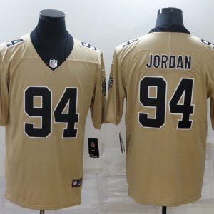 Men's New Orleans Saints #94 Jordan Gold Inverted Legend Limited Jersey