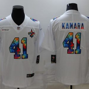 Men's New Orleans Saints Saints #41 Alvin Kamara White Crucial Catch Limited Jersey