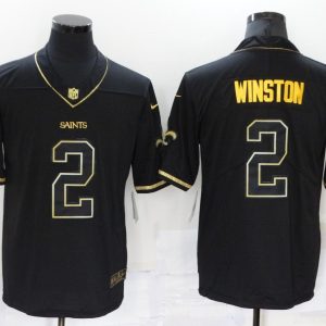 Men's New Orleans Saints #2 Winston Black 2019 Golden Edition Limited Jersey