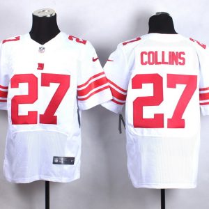 Nike New York Giants #27 Collins White Elite Jersey
