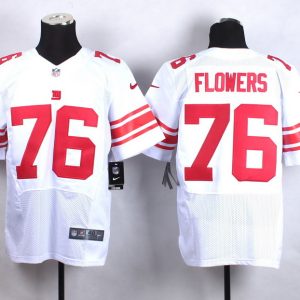 Nike New York Giants #76 Flowers White Elite Jersey