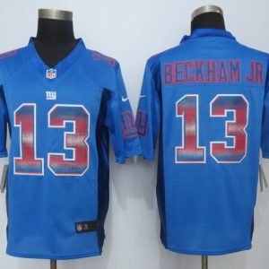 2015 New Nike New York Giants 13 Beckham Blue Strobe Limited Jersey