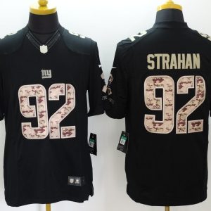 Nike New York Giants #92 Strahan Black Salute TO Service Jersey