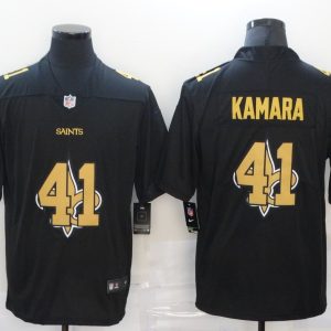 Men's New Orleans Saints #41 Alvin Kamara Black Shadow Logo Limited Jersey