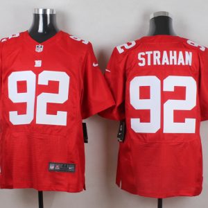 Nike New York Giants #92 Strahan Red Elite Jersey