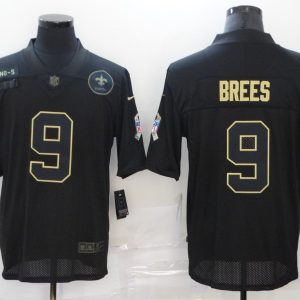 Men's New Orleans Saints #9 Brees 2020 Black Salute To Service Limited Jersey