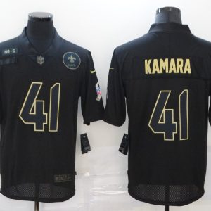 Men's New Orleans Saints #41 Alvin Kamara 2020 Black Salute To Service Limited Jersey