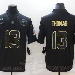 Men's New Orleans Saints #13 Michael Thomas 2020 Black Salute To Service Limited Jersey