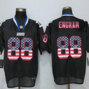 New Nike New York Giants #88 Engram USA Flag Fashion Black Elite Jerseys