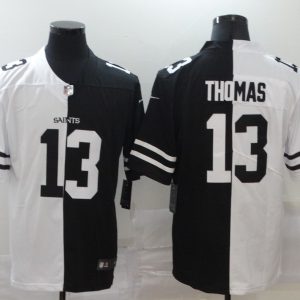 Men's New Orleans Saints #13 Michael Thomas Black/White Split 2020 Vapor Untouchable Limited Jersey