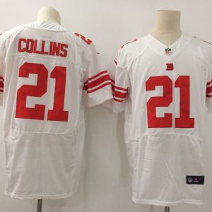 Nike New York Giants #21 Collins White Elite Jersey