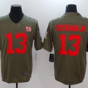Mens New York Giants #13 Beckham JR Olive Salute to Service Limited Jersey